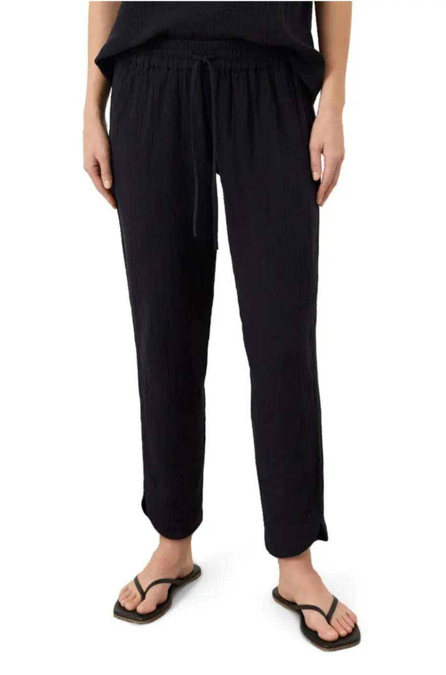 Pact Organic Cotton Coastal Double Gauze Tapered Black Pants NWT Medium